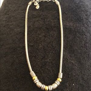 16” Brighton silver with gold accents necklace